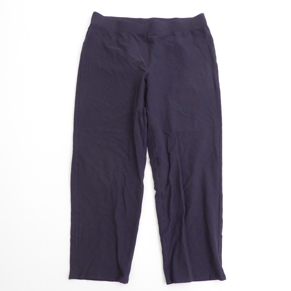 Eileen Fisher Womens Washable Stretch Crepe Pants Purple Viscose Stretch Medium